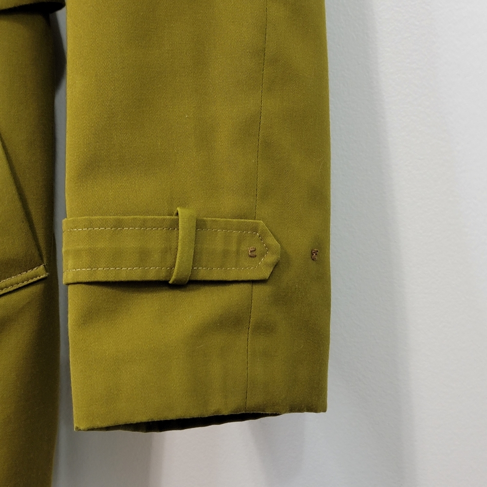 Vintage Oakbrook Sportswear Split Pea Green Long Coat With Fur Lining - Picture 3 of 16